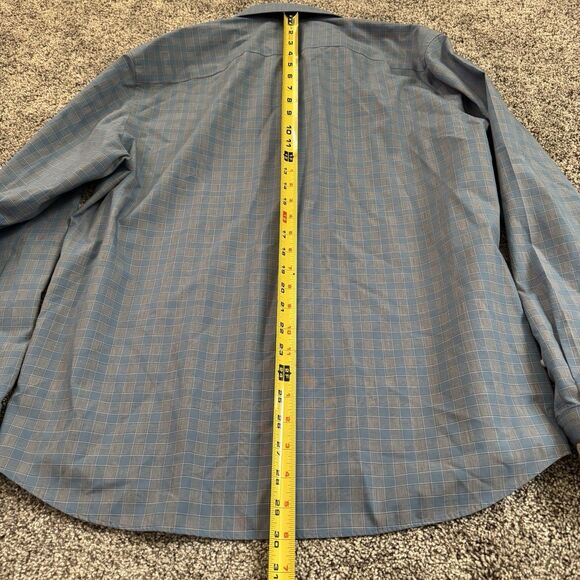 UNTUCKit Buriano Blue Gray Check Regular Fit Cotton Shirt Men’s Size XL - Picture 12 of 12